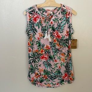 Ruff Hewn Pink Floral Tank Top